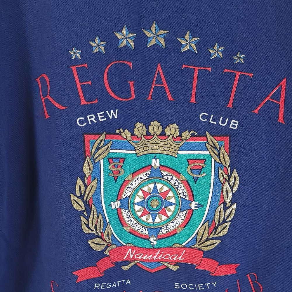 Vtg Sycamore Brand Graphic Top Sweatshirt OSFA Regatta Sailing Club Distressed - Picture 2 of 7